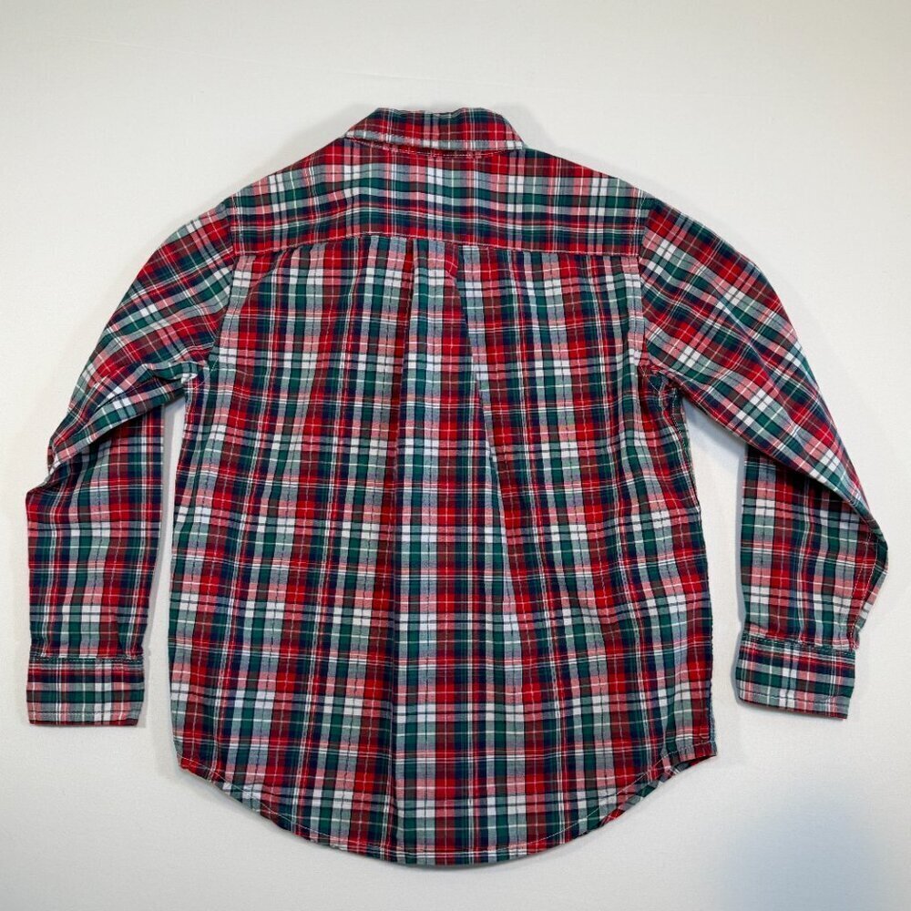 JANIE AND JACK Plaid Cotton Button Down Boys 4 - Picture 8 of 10